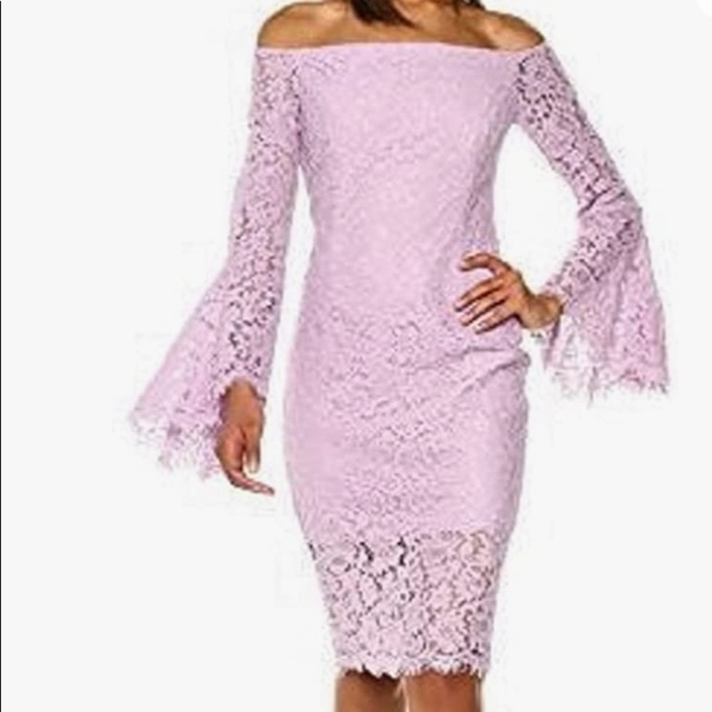 Bell sleeve Bardot dress